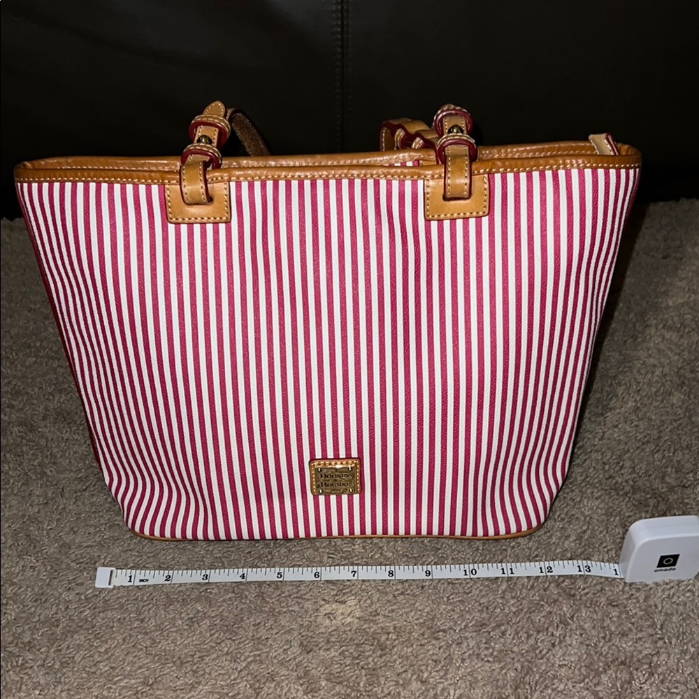 Dooney & Bourke pink and White Striped Tote Bag